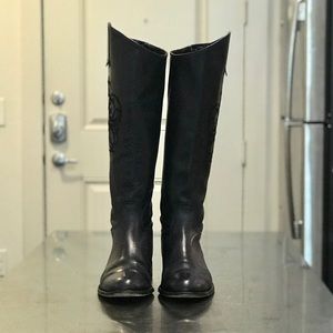 Frye Embroidered Leather Riding Boots
